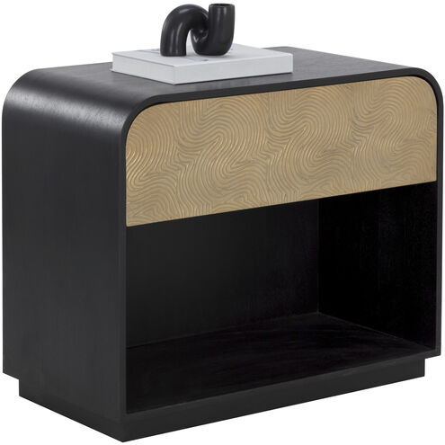 Algarve 34 X 28 inch Black / Champagne Gold Night Stand